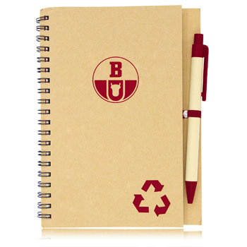 Eco Friendly Spiral Notebook with Pen 