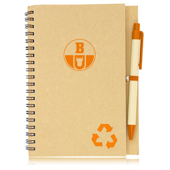 Eco Friendly Spiral Notebook with Pen 