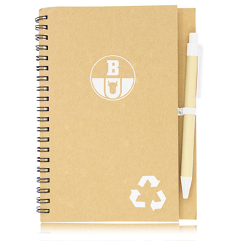 Eco Friendly Spiral Notebook with Pen 