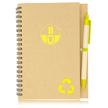 Eco Friendly Spiral Notebook with Pen 