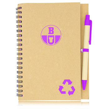 Eco Friendly Spiral Notebook with Pen 