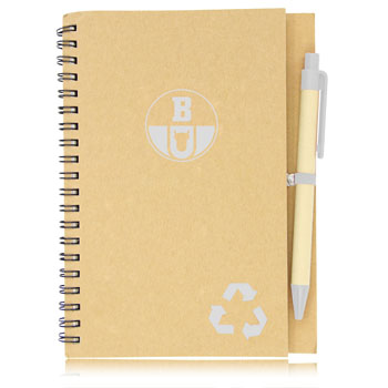 Eco Friendly Spiral Notebook with Pen 