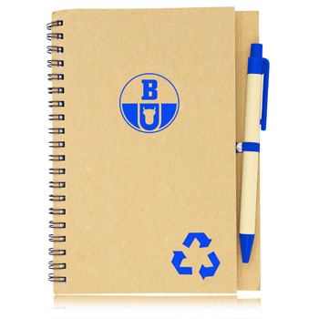 Eco Friendly Spiral Notebook with Pen 