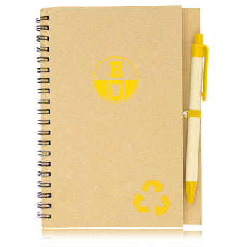 Eco Friendly Spiral Notebook with Pen 