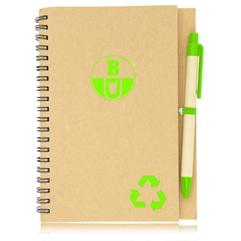 Eco Friendly Spiral Notebook with Pen 