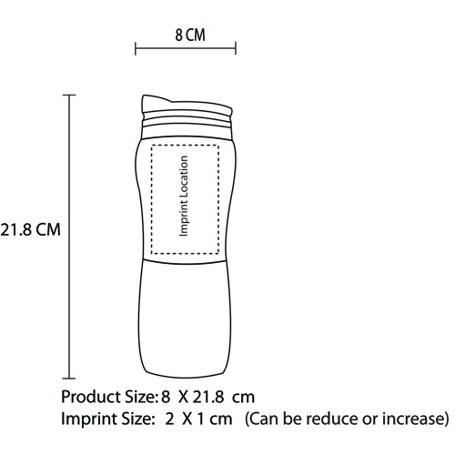 450ML Curve Steel Bottom Travel Mug 