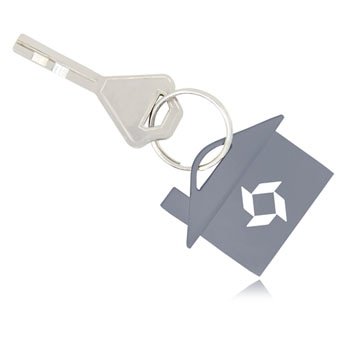 House Shape Metal Key Ring