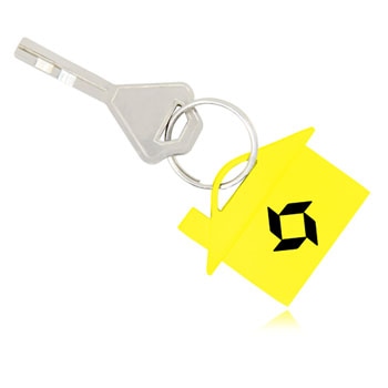 House Shape Metal Key Ring