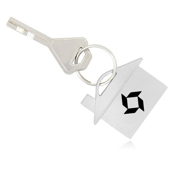 House Shape Metal Key Ring