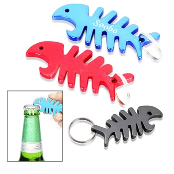 Fish Bone Bottle Opener Keychain