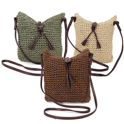 Women Weave Burlap Jute Pouches