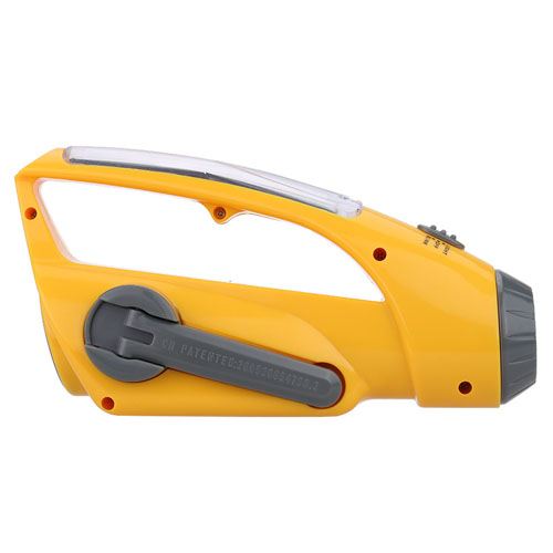 Emergency Portable Solar Power Crank With LED Flashlight