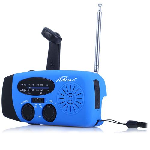 Solar Handcrank Water-resistant Radio With 3 LED