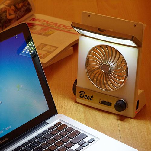 Emergency Solar Fan With LED Light