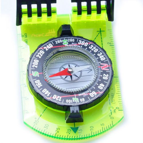 Folding Camping Mirror Compass 