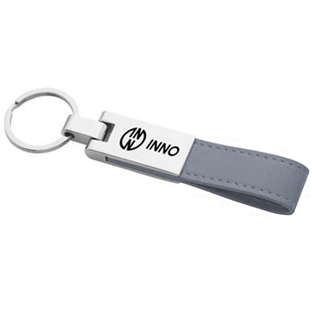 Leatherette Silver Key Ring