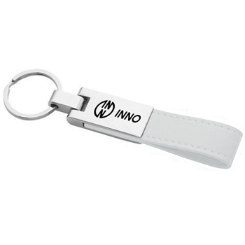 Leatherette Silver Key Ring