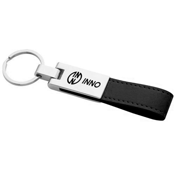 Leatherette Silver Key Ring