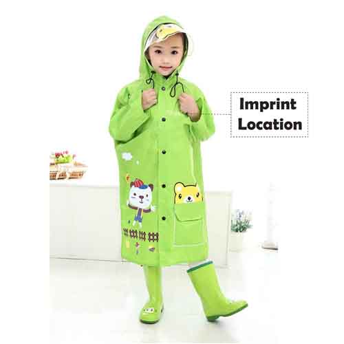 Young Girl Cartoon Raincoat 