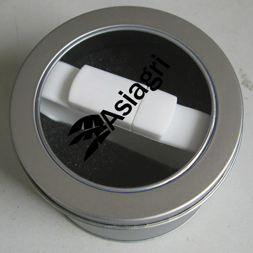 Transparent Round USB Metal Box