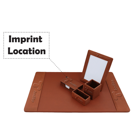 Five-Piece Leather Desk Pad Set