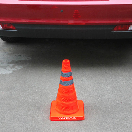 Reflective Folding Road Cone With Top Light 