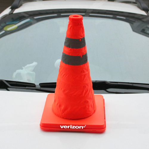 Reflective Folding Road Cone With Top Light 