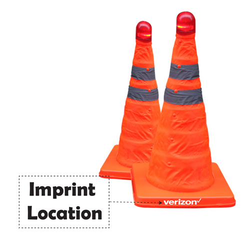 Reflective Folding Road Cone With Top Light 