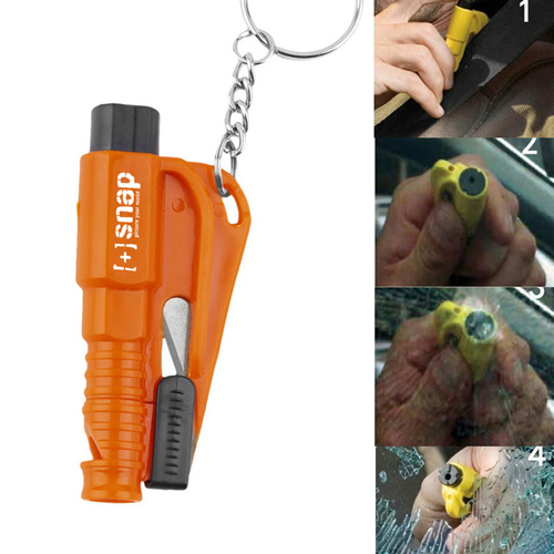 Emergency 3 In 1 Mini Car Window Breaker Keychain 