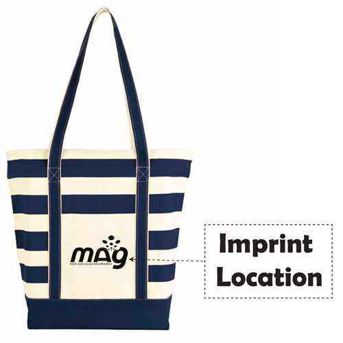 Trendy Striped Cotton Tote Bags