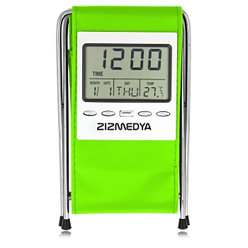 Digital LCD Clock With Pen Holder