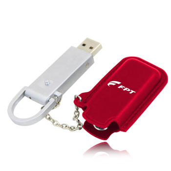 2GB Dashing Flash Drive With Leather Case