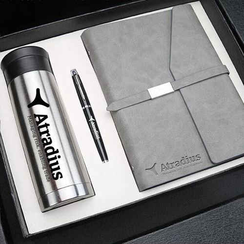 Corporate Notebook, Pen & Thermos Gift Set