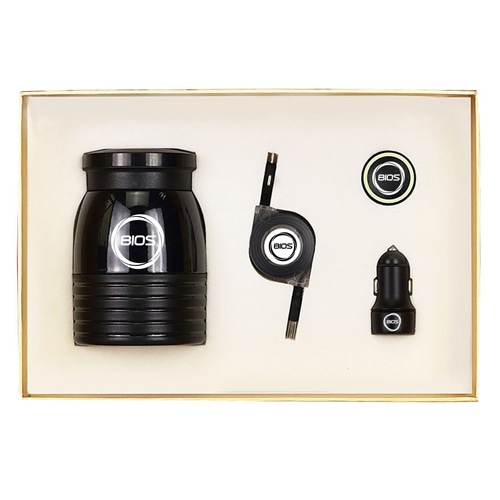 Car Charger & Phone Holder Gift Set with Vaccum Mug & Dual USB Cable