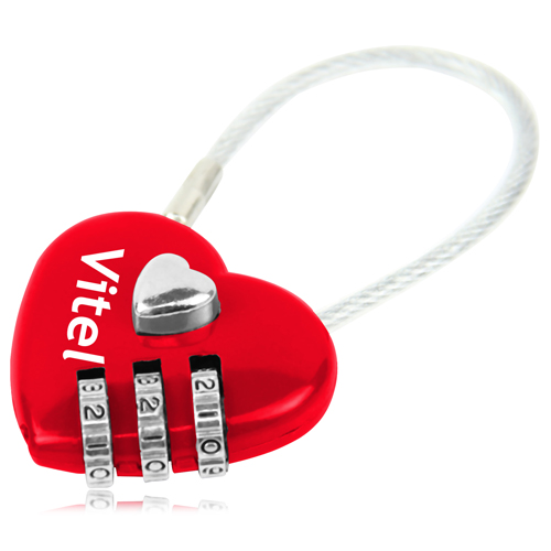 3 Dial Heart Shape Travel Padlock 