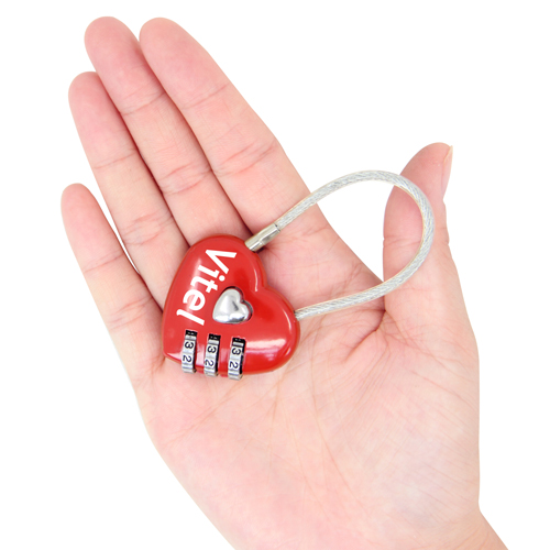 3 Dial Heart Shape Travel Padlock 