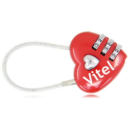 3 Dial Heart Shape Travel Padlock 