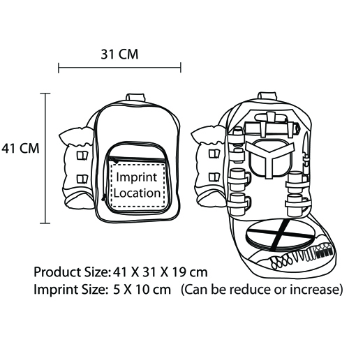 Luxury Picnic Backpack For 4