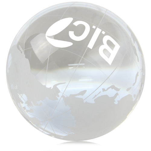 Medium Clear Crystal Globe Paperweight