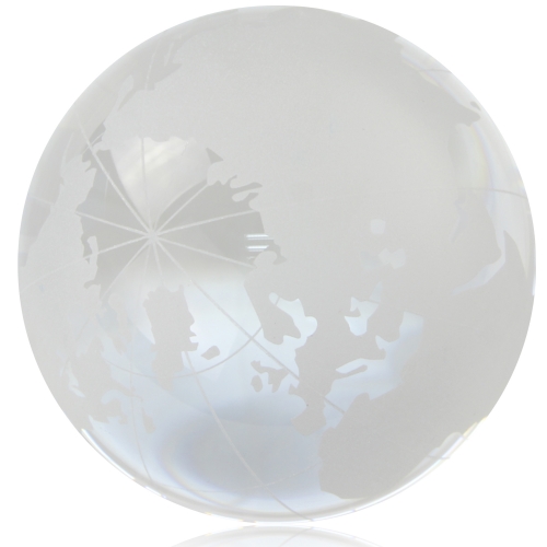 Medium Clear Crystal Globe Paperweight