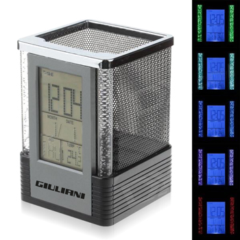 Square Color LED Calendar Pen Holder