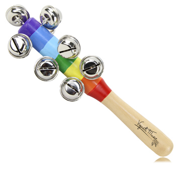 Wooden Jingle Bell Rattles Stick