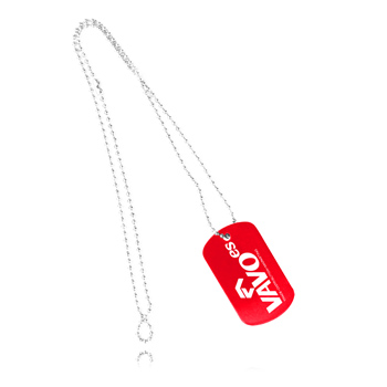 Neck Ball Chain Rectangle Dog Tag