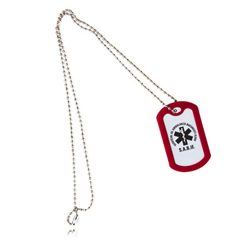 Rectangle Dog Tag With Rubber Silencer