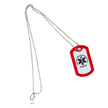 Rectangle Dog Tag With Rubber Silencer