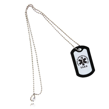 Rectangle Dog Tag With Rubber Silencer