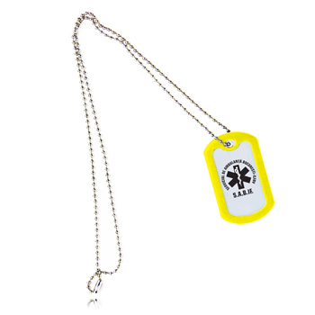 Rectangle Dog Tag With Rubber Silencer