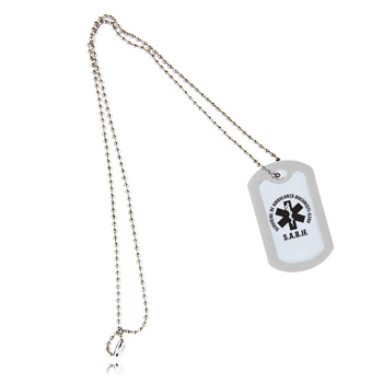 Rectangle Dog Tag With Rubber Silencer