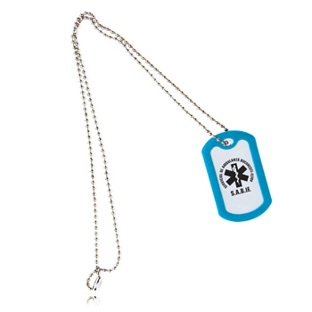 Rectangle Dog Tag With Rubber Silencer