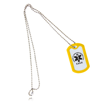 Rectangle Dog Tag With Rubber Silencer